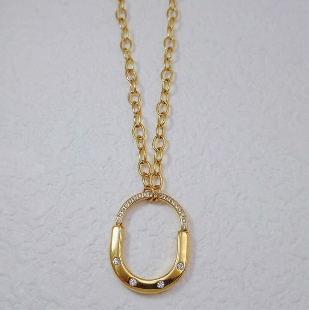 💛💛NEW💛💛 GORGEOUS!! 18kt Gold Plated Stainless Steel Large Circle Necklace